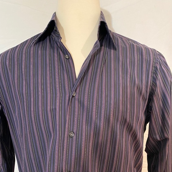 HUGO BOSS Men’s Striped Button Down Shirt Sz XL or 16 1/2 - Picture 2 of 7